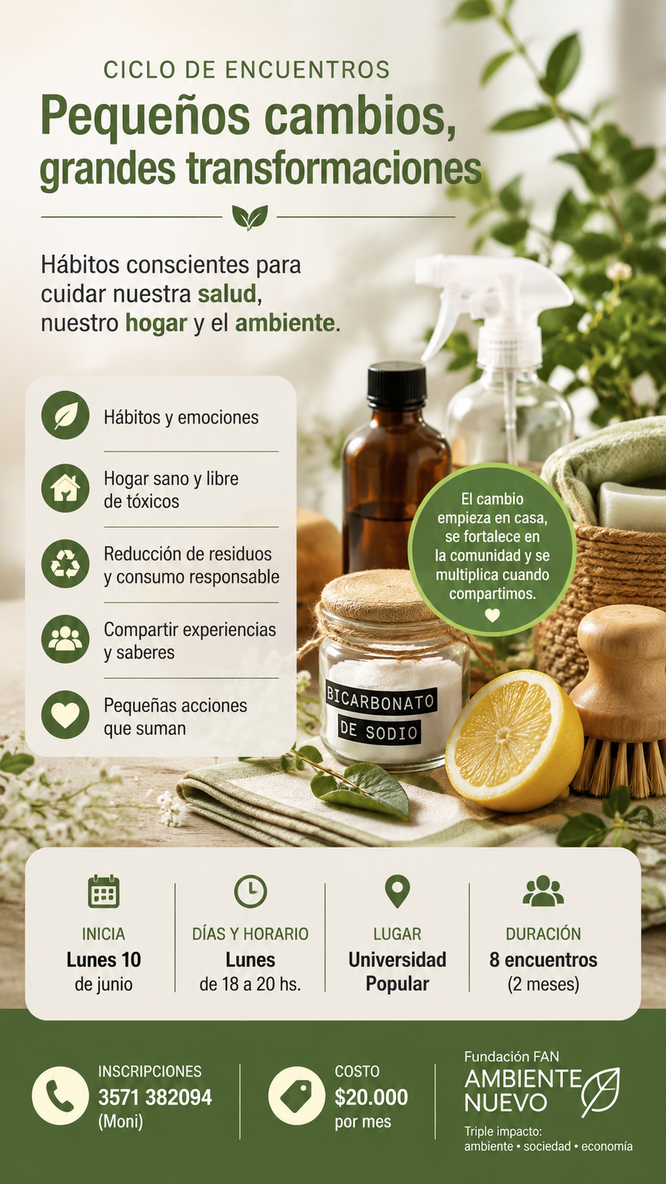 CICLO DE ENCUENTROS PARA PROMOVER HÁBITOS SOSTENIBLES Y SALUDABLES 