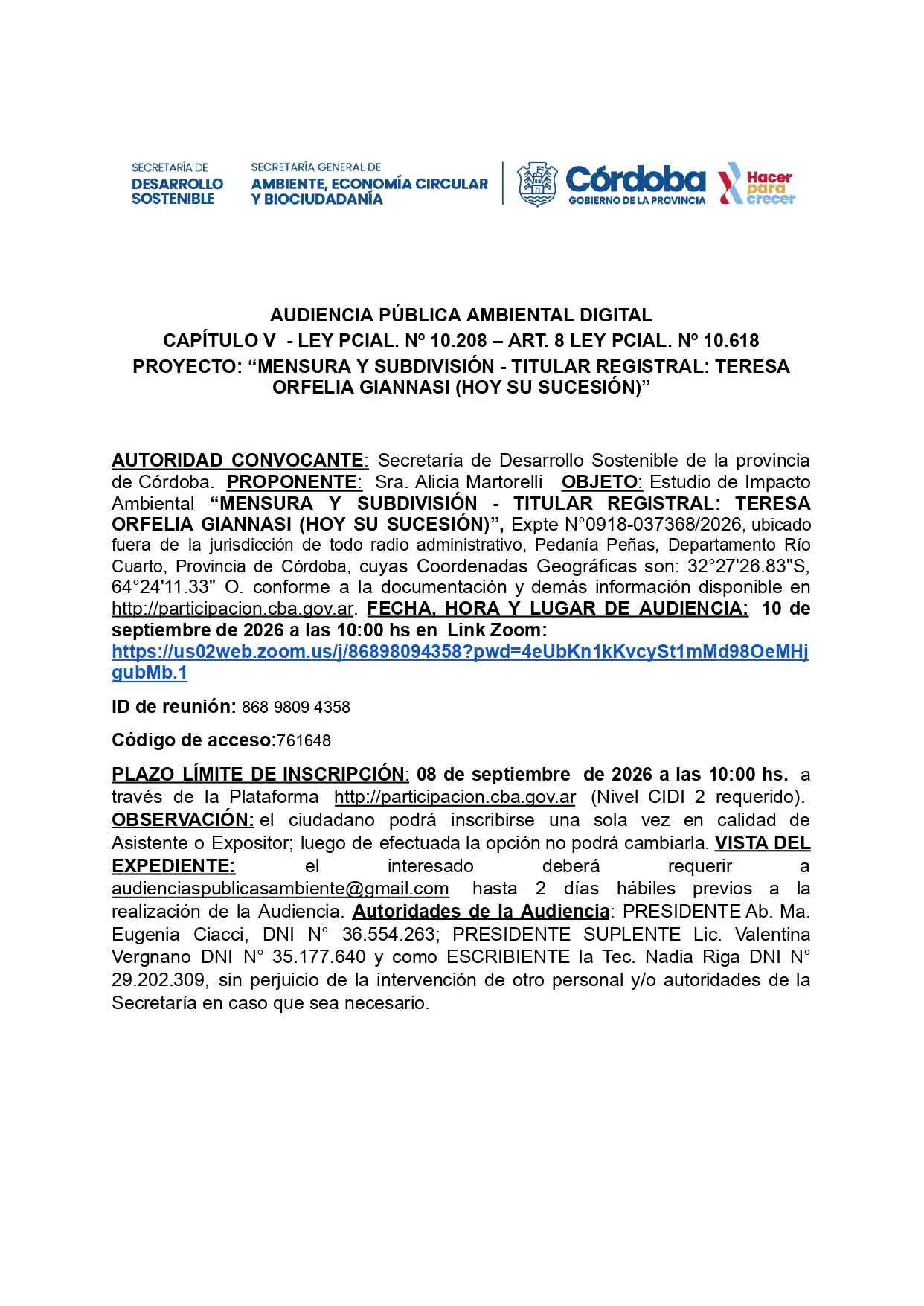 AUDIENCIA PÚBLICA AMBIENTAL DIGITAL 