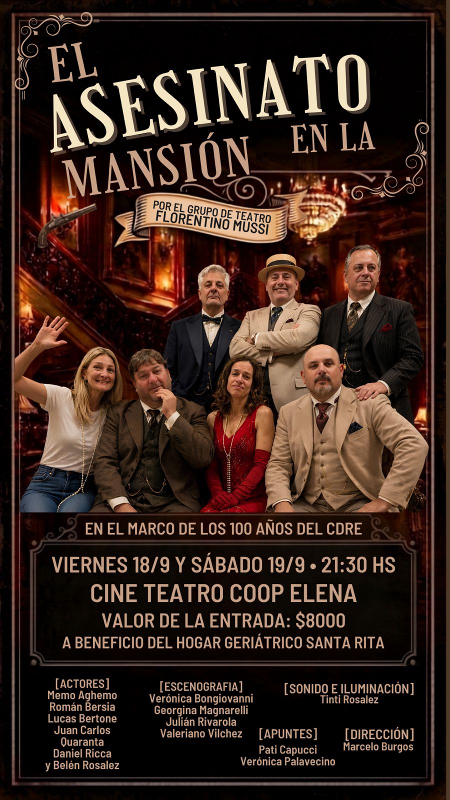 ELENA: EL GRUPO DE TEATRO FLORENTINO MUSSI PRESENTA “ASECINATO EN LA MANSIÓN”